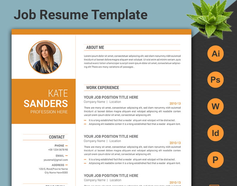 Professional CV Resume Template #98596 - TemplateMonster