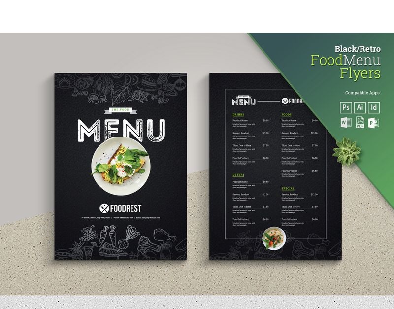 Food Menu Black - Corporate Identity Template