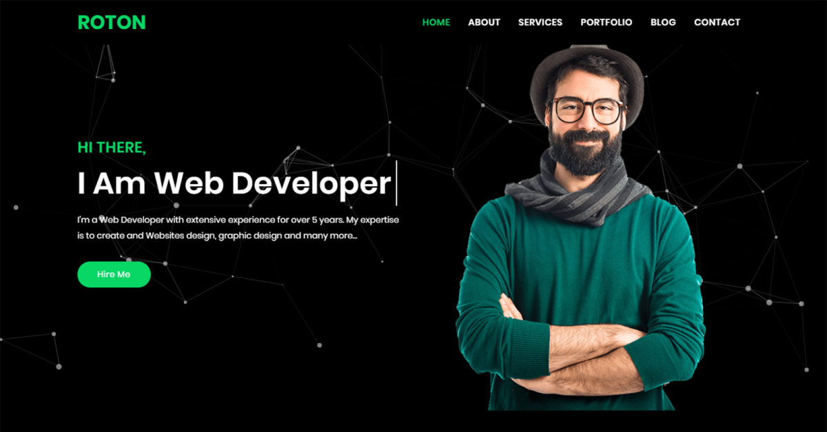 Roton Personal Portfolio HTML Landing Page Template