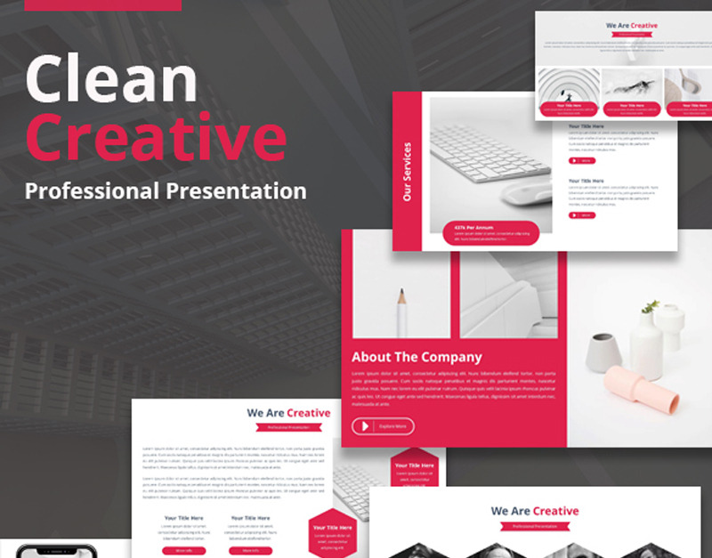 Clean Creative PowerPoint template #99442 - TemplateMonster