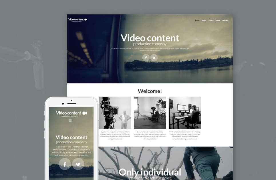 Video Web Template For Content Production Company Motocms