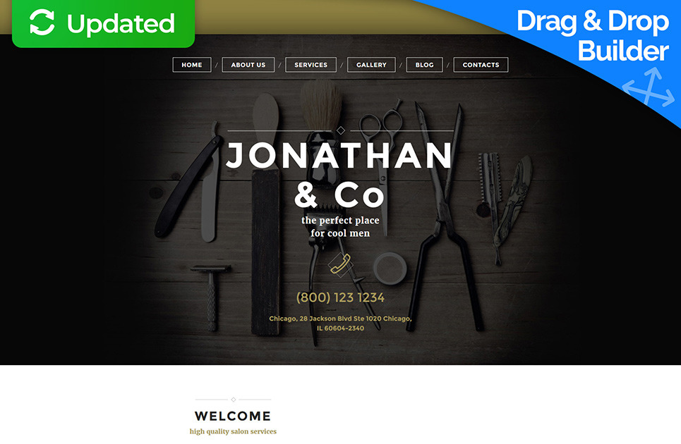Hair Stylist Website Template For Barbershop Motocms