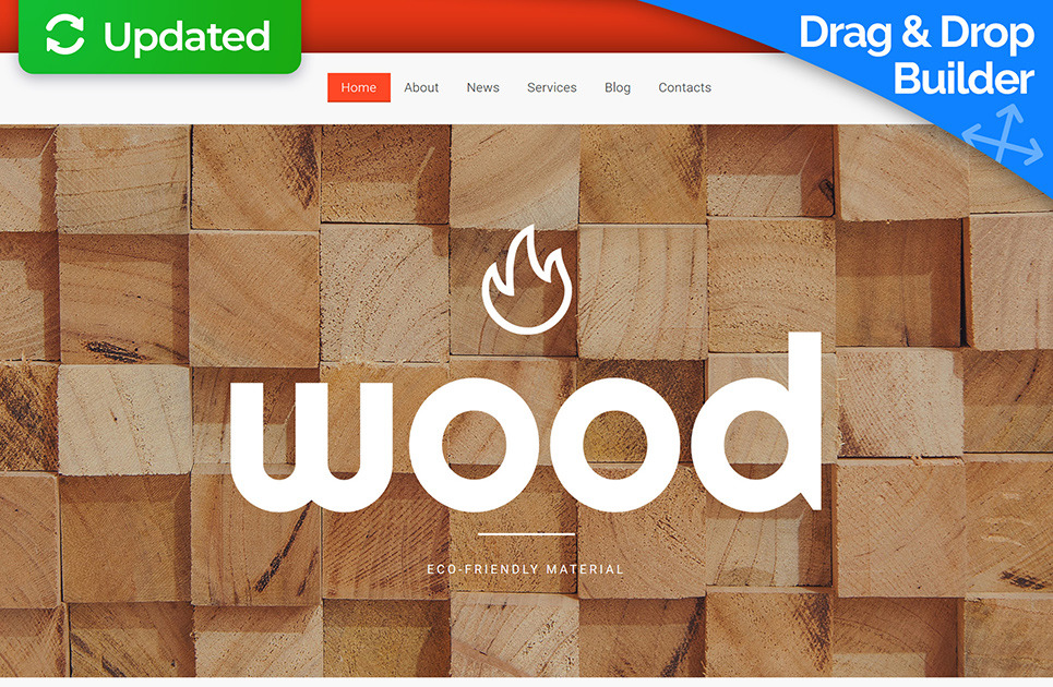 Wood Website Template for Wooden Products Manufacturer 