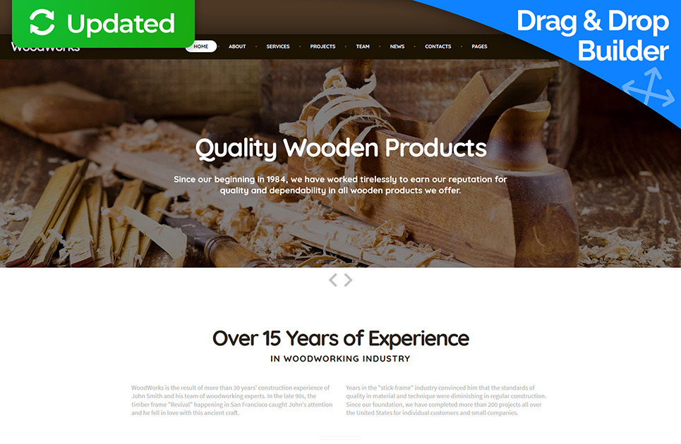 Woodworking Website Template for Furniture Factory - MotoCMS
