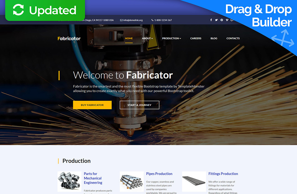 Engineering Website Template for Manufacturing Company MotoCMS
