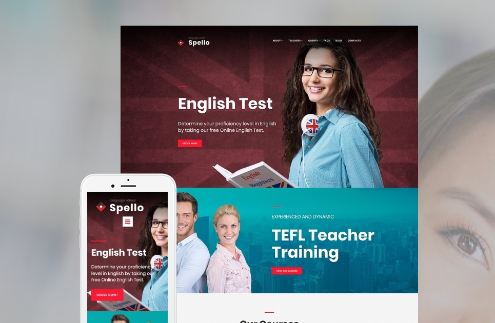 Language School Website Template For English Center Motocms