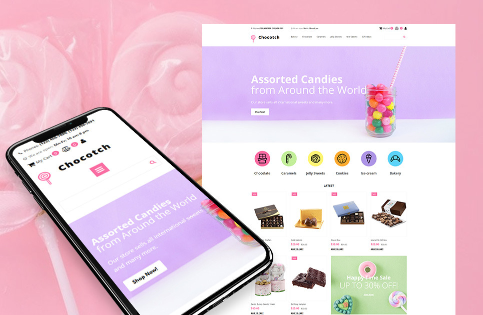 Candy Store Website Template for Sweets Shop - MotoCMS