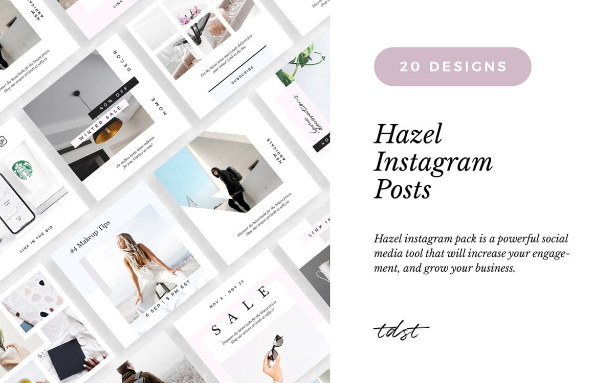 Download Hazel Instagram Pack Social Media Template Templatemonster