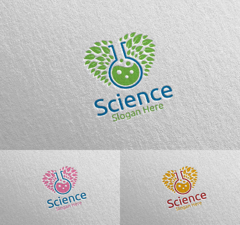 Love Nature Science and Research Lab Design Concept Logo Template