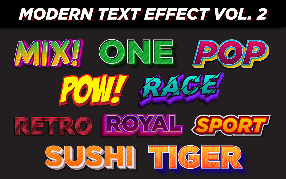 Download Modern Text Effect Vol 2 Font 105382 Templatemonster