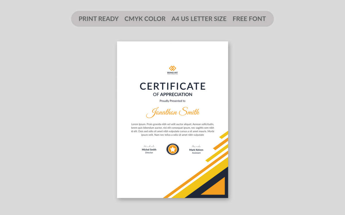 Modern Corporate Identity Certificate Template