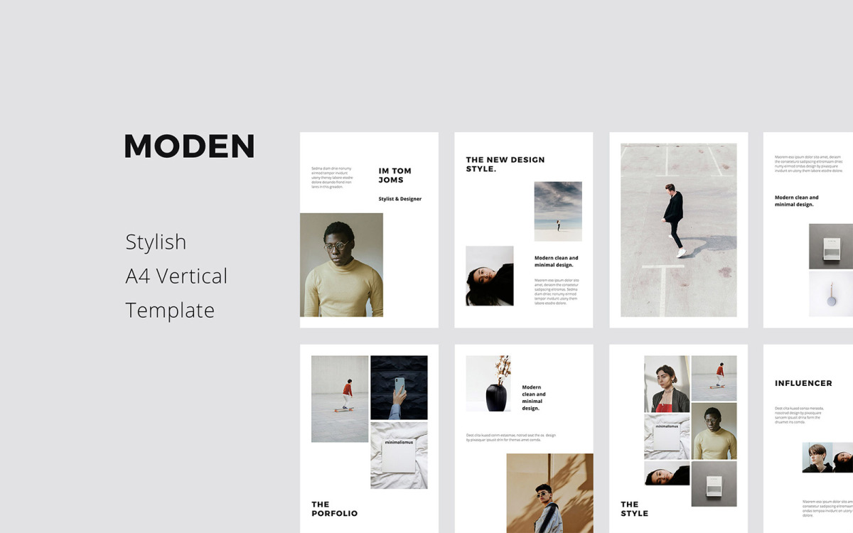 MODEN - Шаблон PowerPoint в вертикальном стиле формата A4