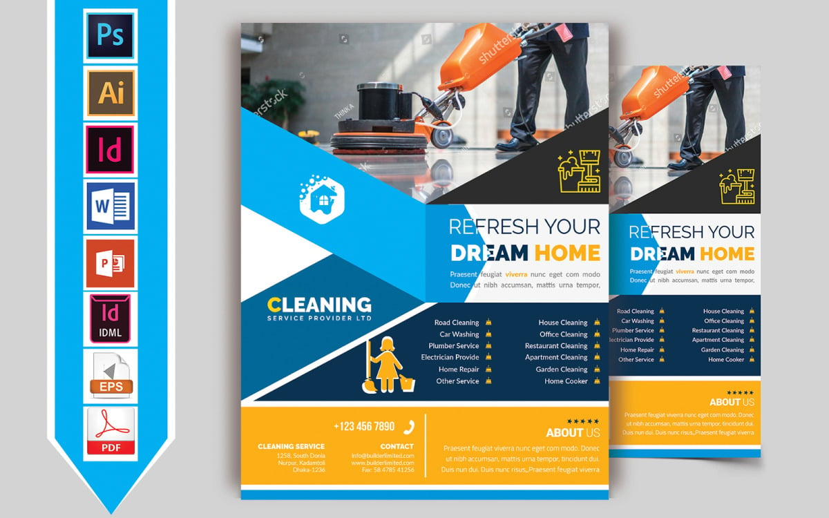 Cleaning Service Flyer Vol-20 - Corporate Identity Template Regarding Flyers For Cleaning Business Templates