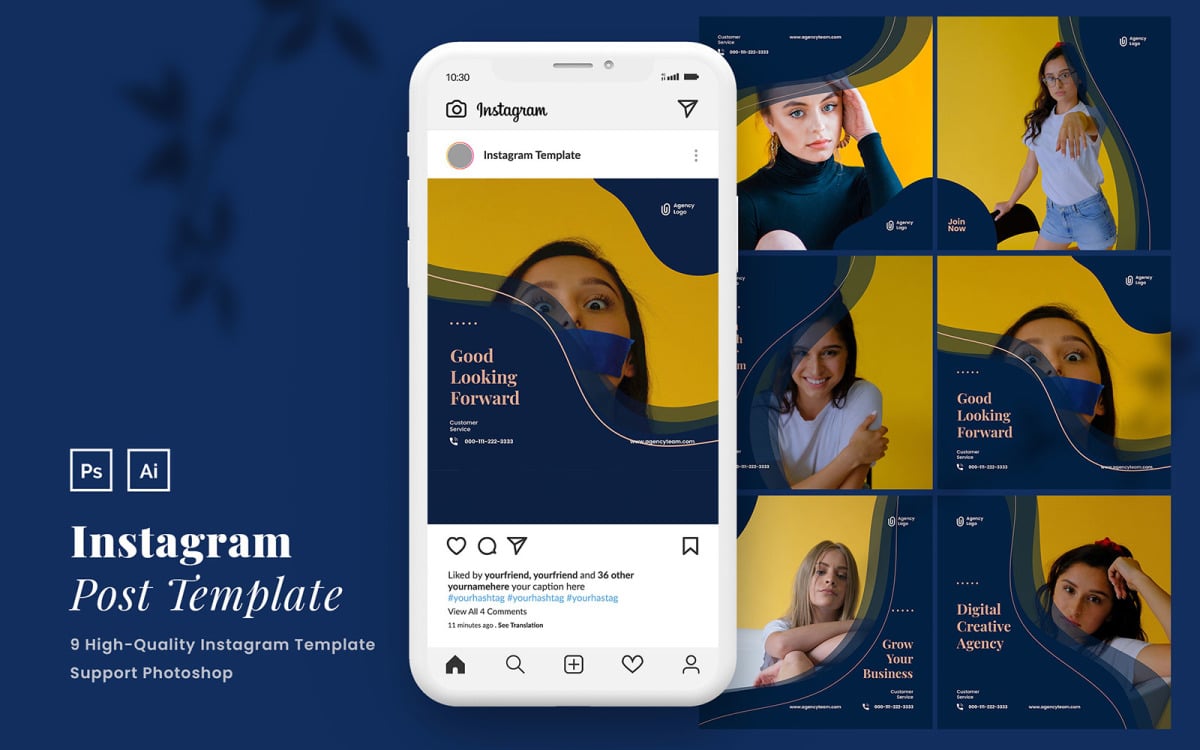 Creative Agency Instagram Post Template for Social Media