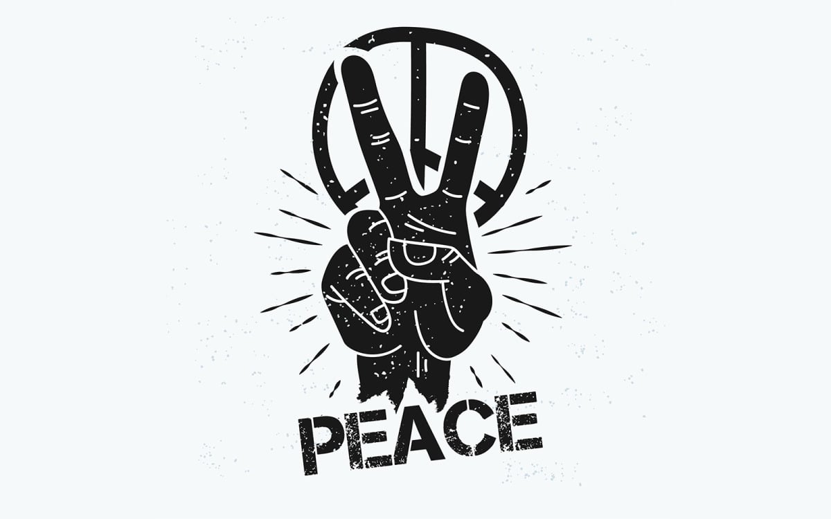 Peace logo design emblem Royalty Free Vector Image