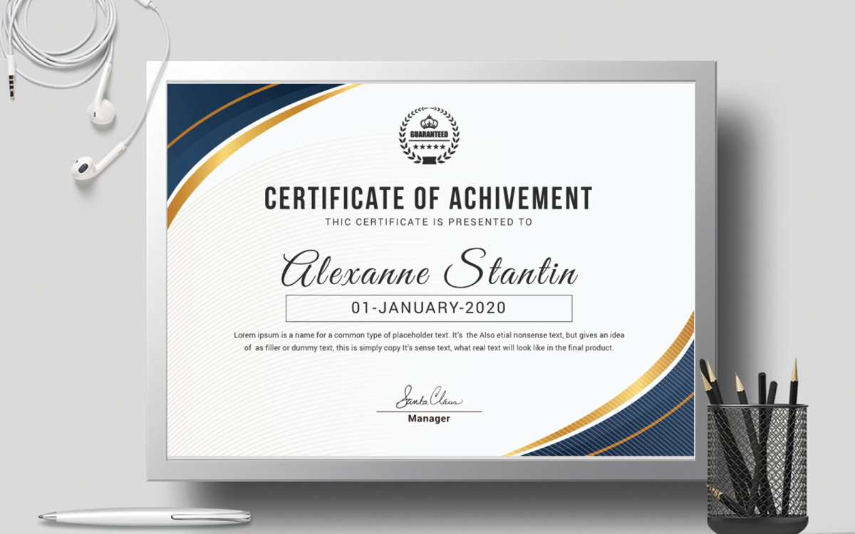 Achievement Award Layout Certificate Template Inside Academic Award Certificate Template