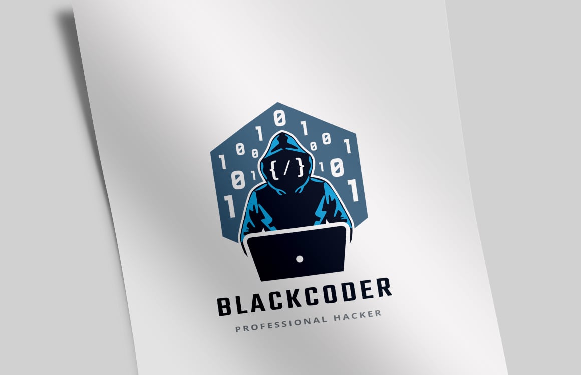 Download Black Coder Logo Template 113338 Templatemonster