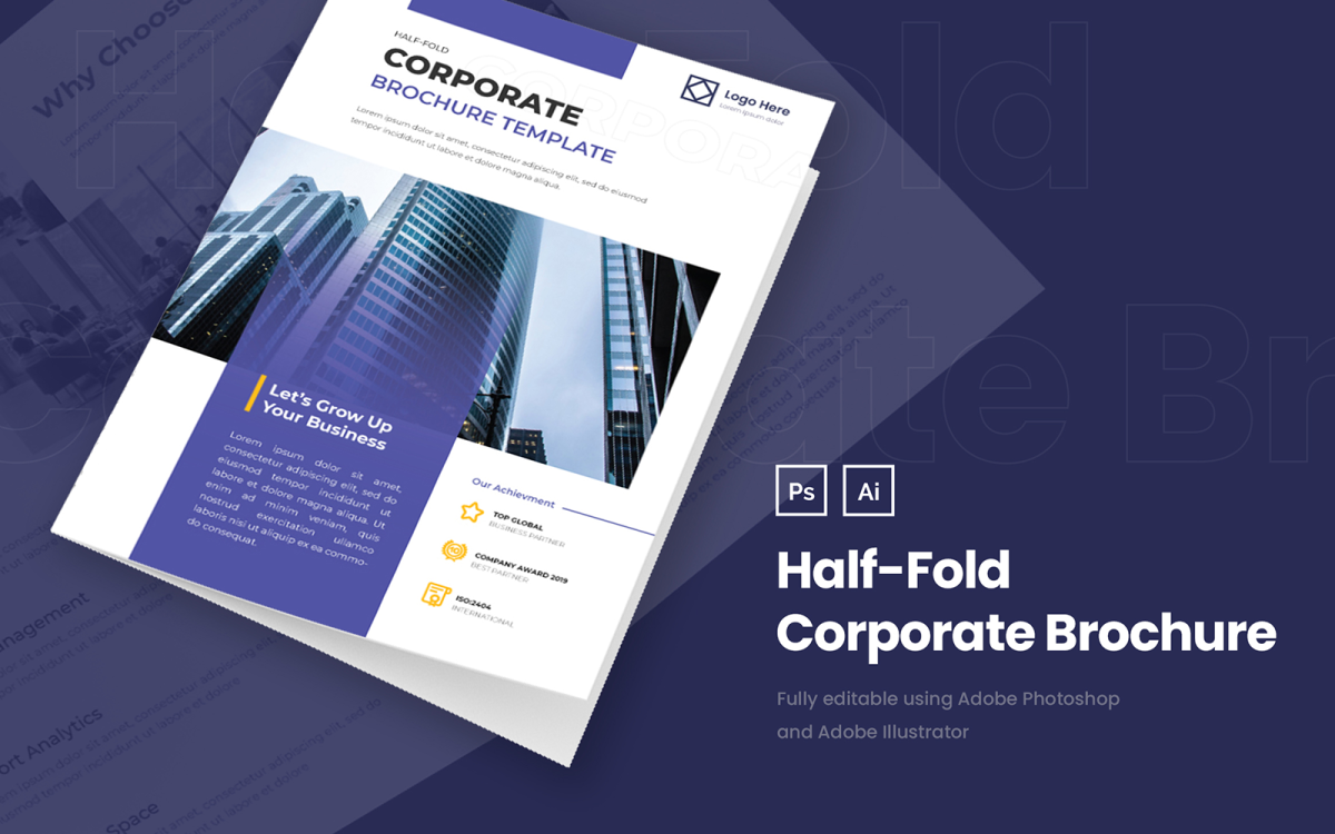 Elegant Brochure Half-fold - Corporate Identity Template With Regard To Half Page Flyer Template