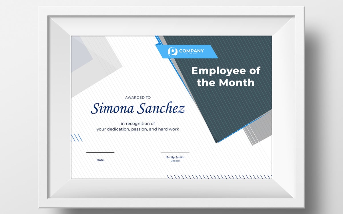 employee of the month certificate template with picture