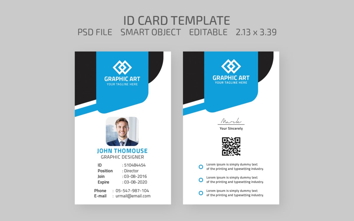 Office Id Card - Corporate Identity Template Throughout Portrait Id Card Template