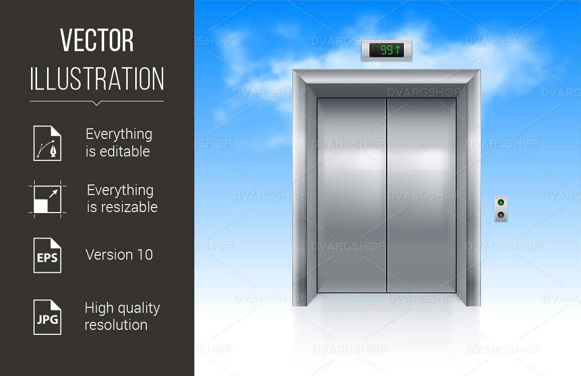 Elevator Doors Vector Image 116981 TemplateMonster