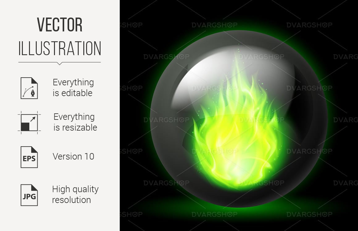 Sphere Fire Pattern Sphere with Fire Flames - Vector Image - TemplateMonster
