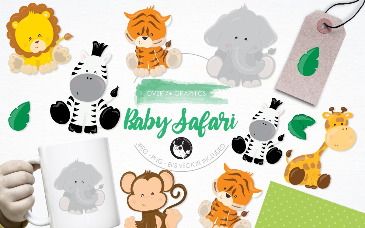 Baby Safari Animals Clipart - Vector Image - TemplateMonster