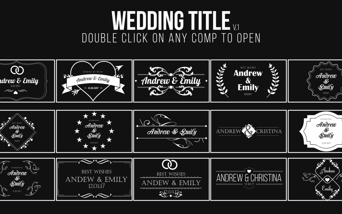 Wedding Titles After Effects Template Free