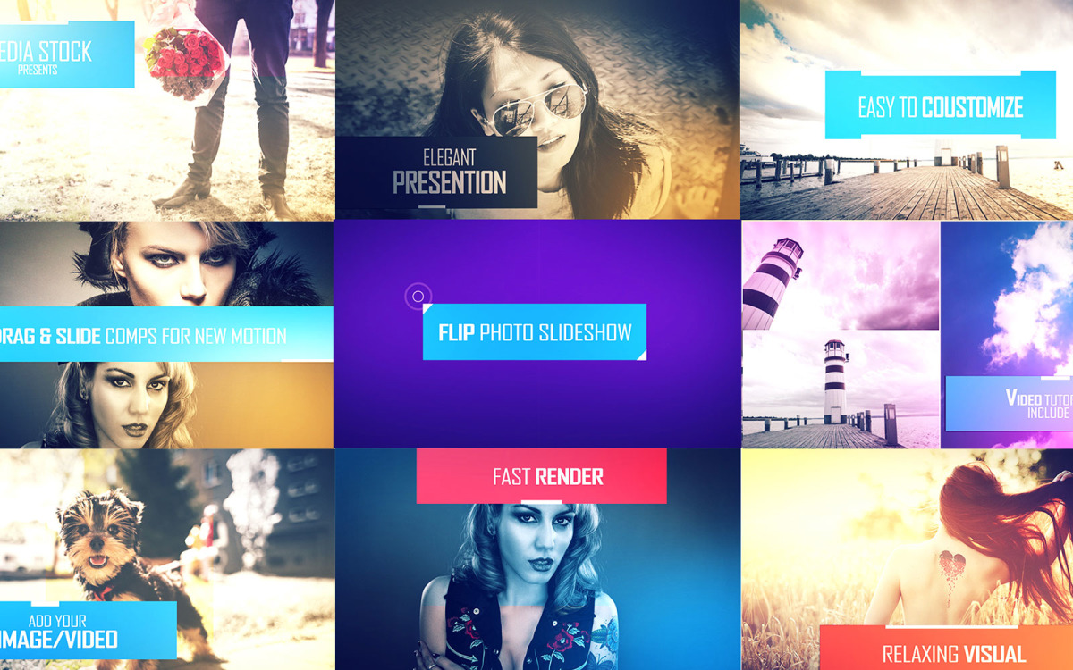 folding photos slideshow after effects template free download