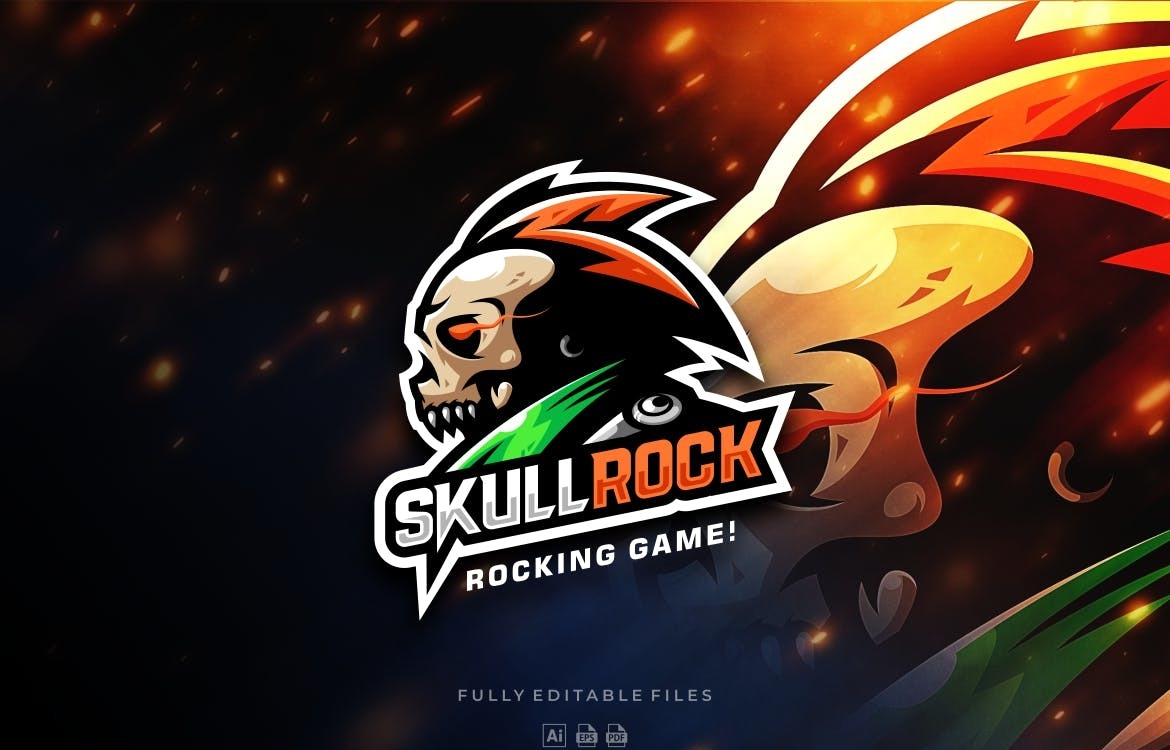 Skull Rock Gaming Logo Template #122377 - TemplateMonster