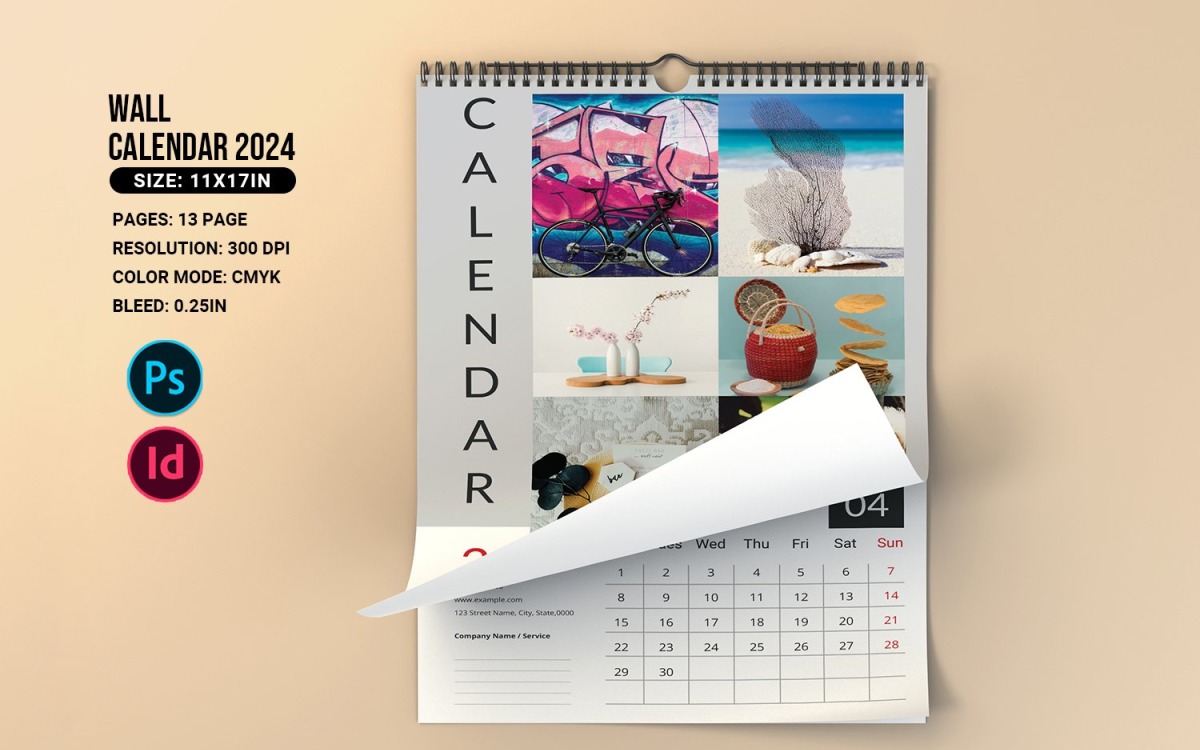 Настенный календарь-планировщик на 2024 год - TemplateMonster