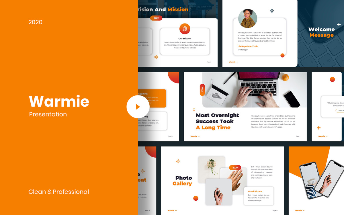 Warmie Clean Keynote Template Templatemonster