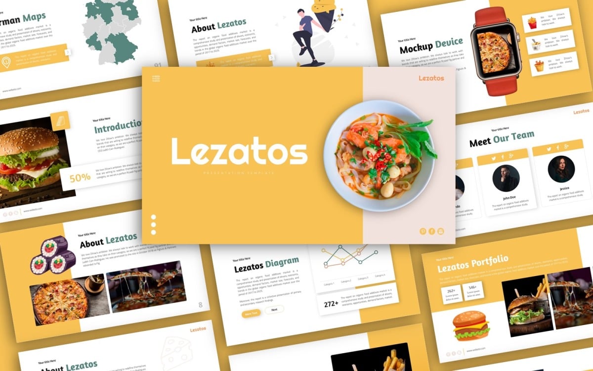 Шаблон презентации PowerPoint Lezatos Food - TemplateMonster