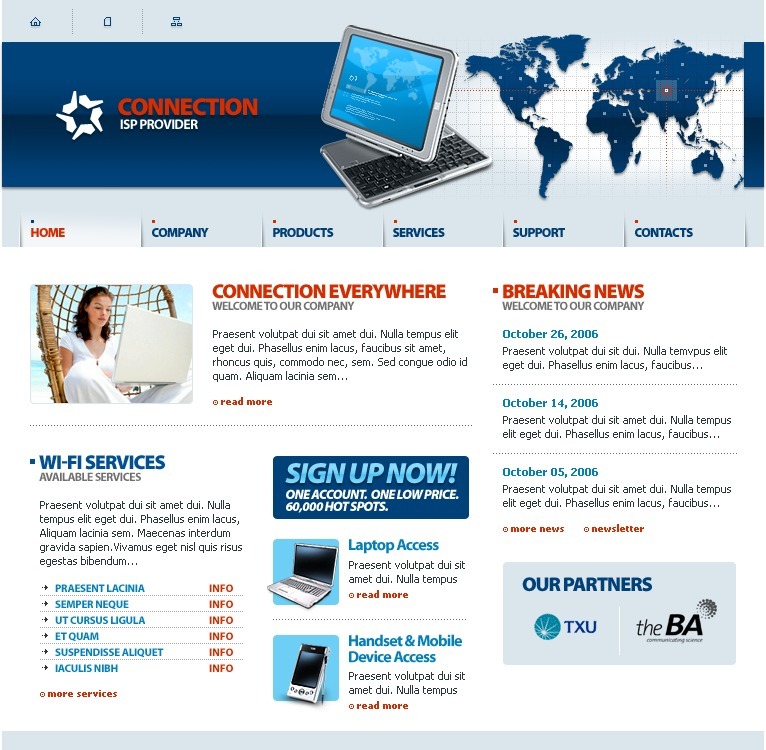 ISP Website Template #13869 - TemplateMonster