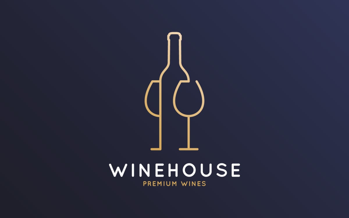 Wereldrecord Guinness Book gen reputatie Wijn met wijnfles Logo sjabloon #143163 - TemplateMonster