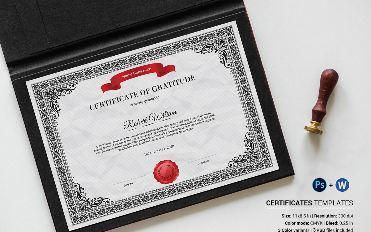 Robert Gratitude Certificate Template With Gratitude Certificate Template
