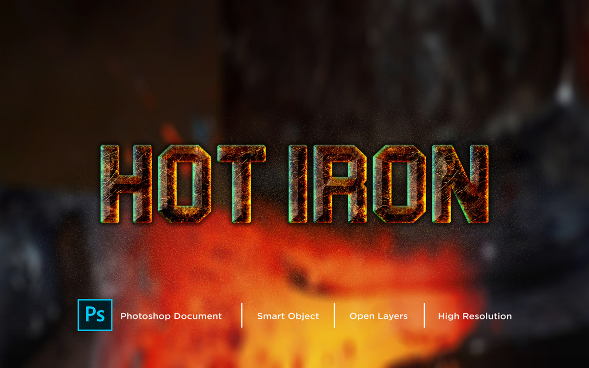 Hot Iron Text Effect Design Layer Style Effect Illustration