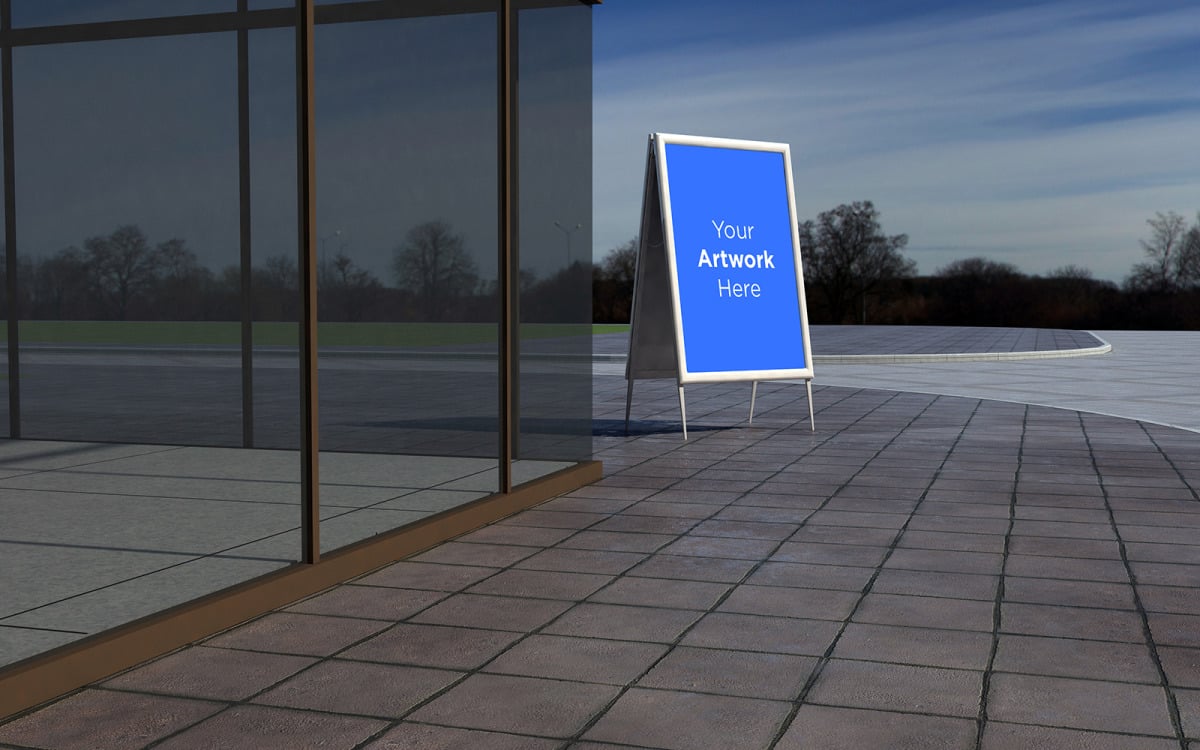 A Stand Advertising for commercial Board product mockup