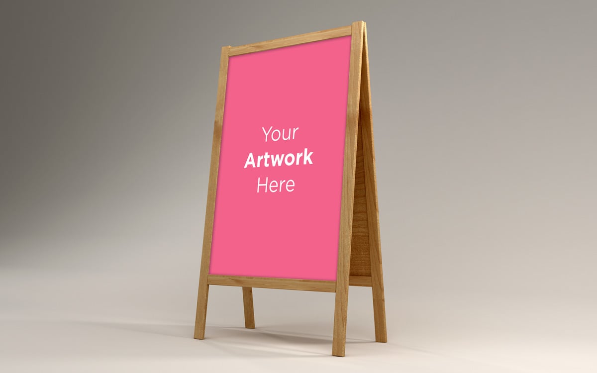 Premium PSD  Poster easel stand mockup, perspective