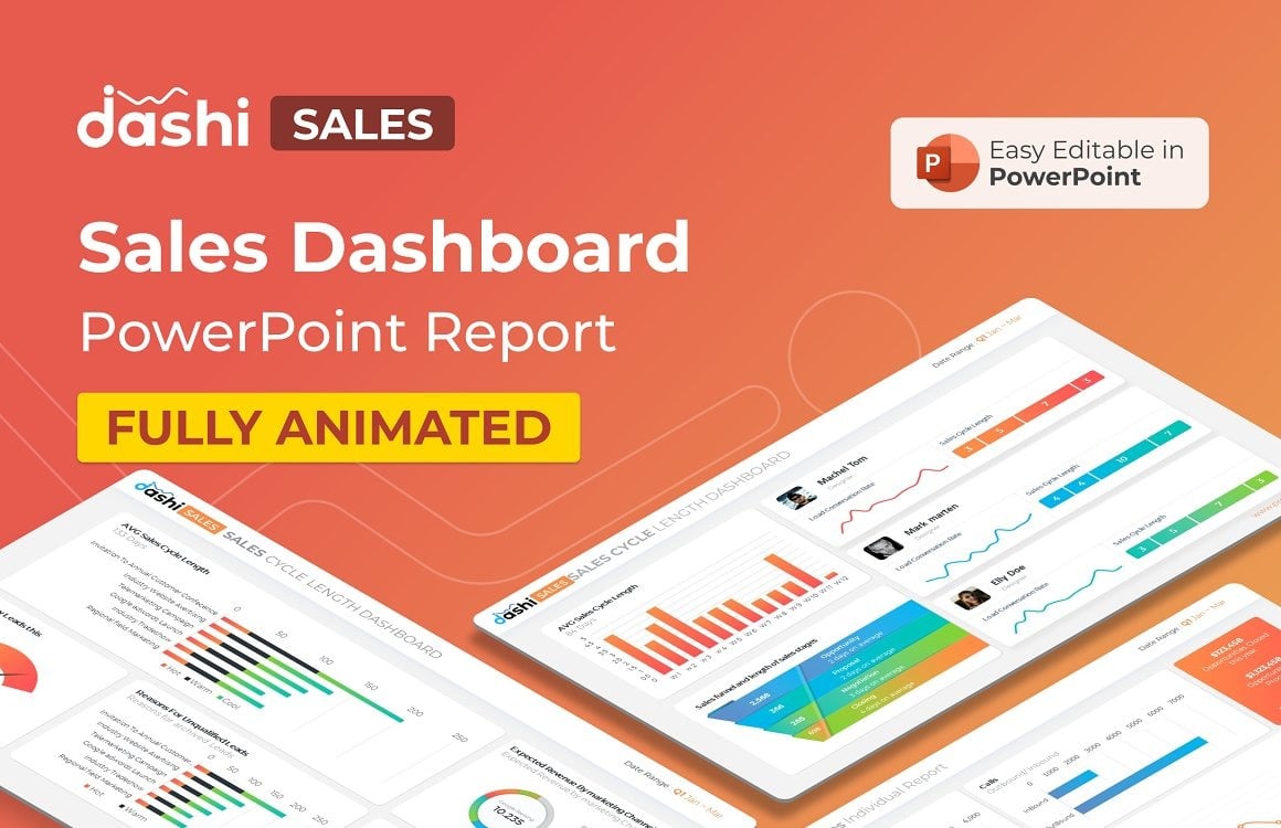 Dashi Sales Dashboard Report PPT Presentation PowerPoint template Intended For Sales Report Template Powerpoint