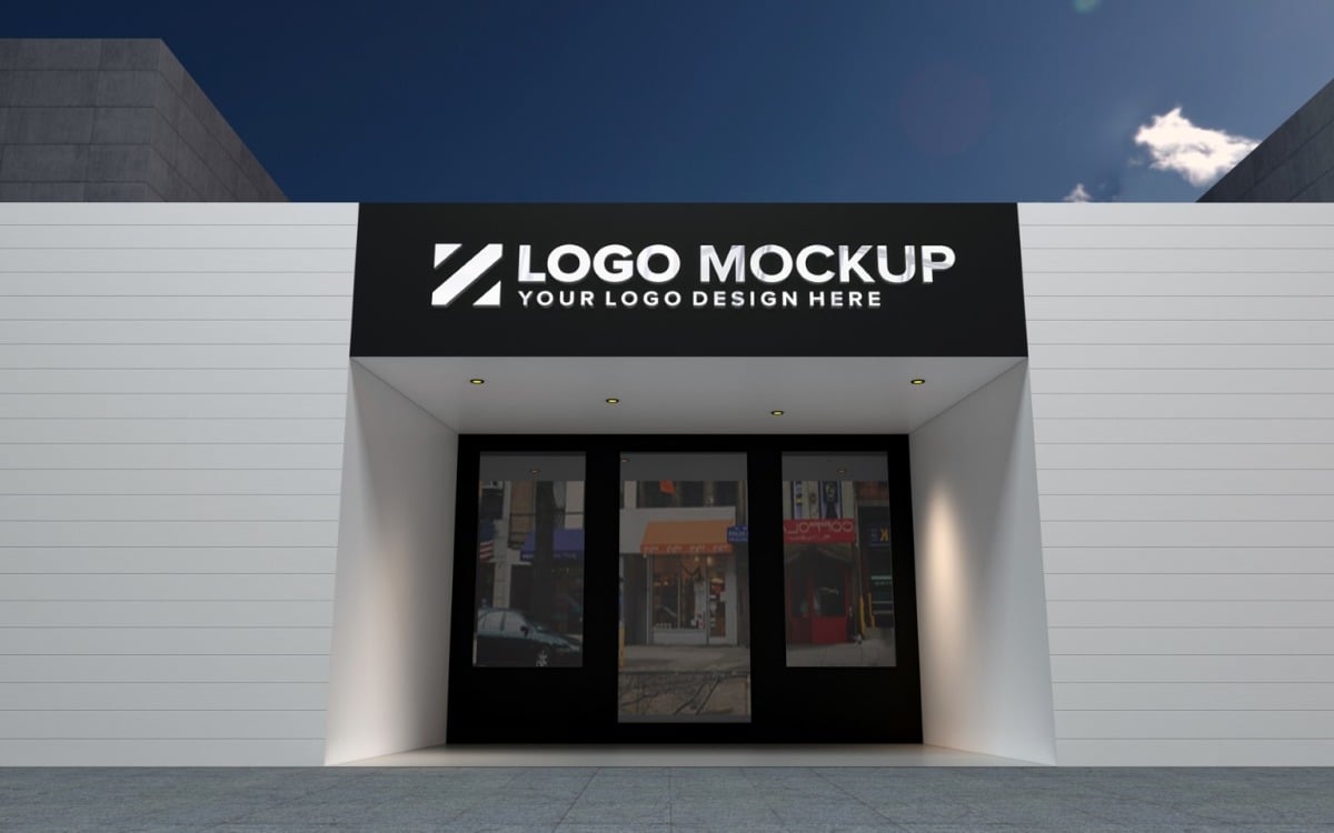 Golden Logo Mockup Store Sign Elegant product mockup Free Download