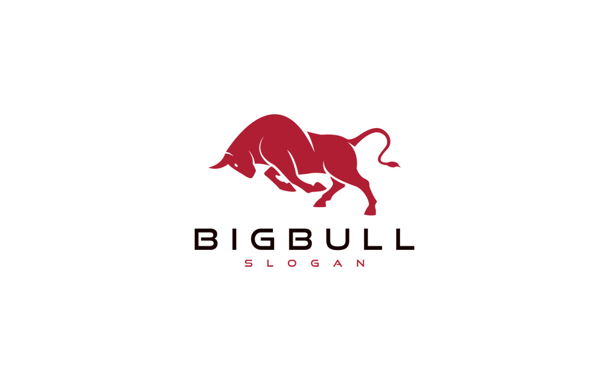 Big bull logo template mascot icon Royalty Free Vector Image