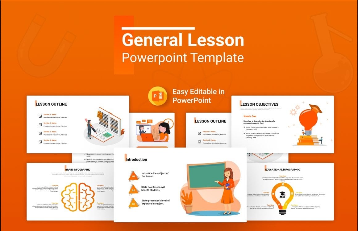 General Lesson Plan Presentation PPT PowerPoint template