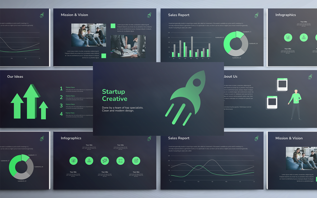 Startup Creative Pitch Deck PowerPoint template Throughout Price Is Right Powerpoint Template.Html