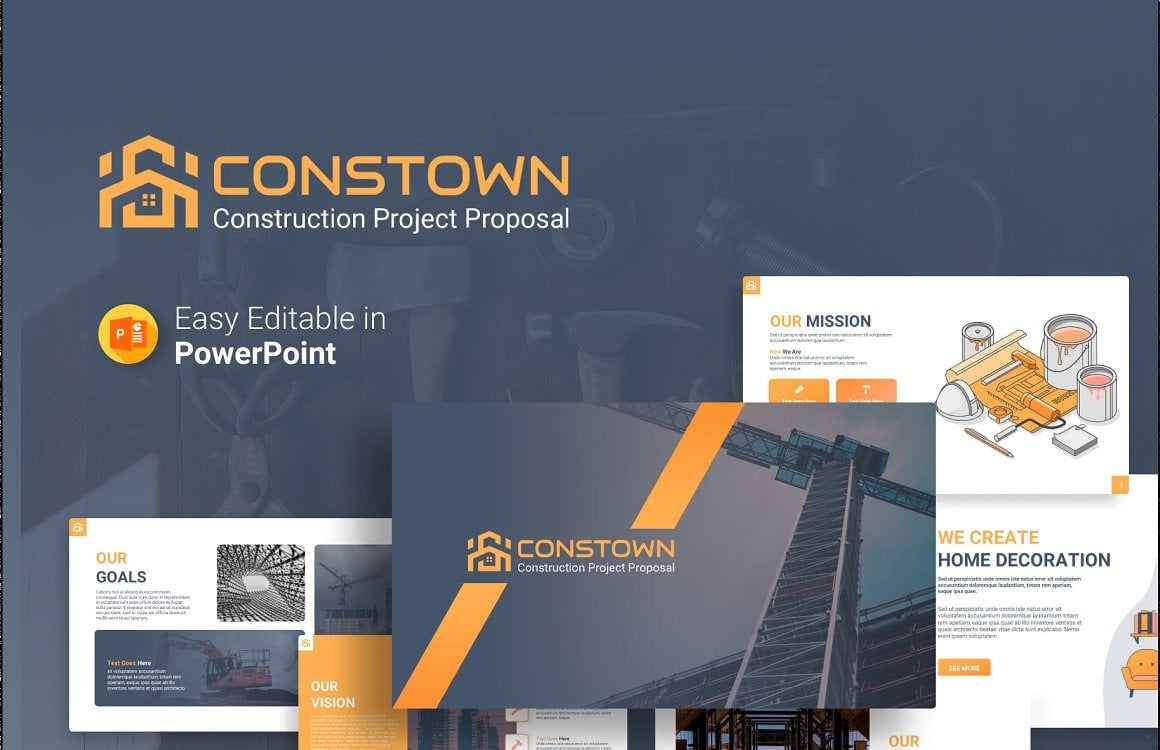 Constown Construction Project Proposal Presentation Powerpoint Template 151216 Original 
