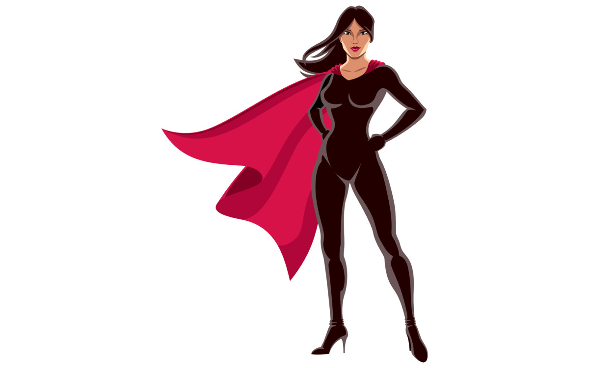 Super Heroína Asiática Sobre Fundo Branco. Royalty Free SVG, Cliparts,  Vetores, e Ilustrações Stock. Image 81545201