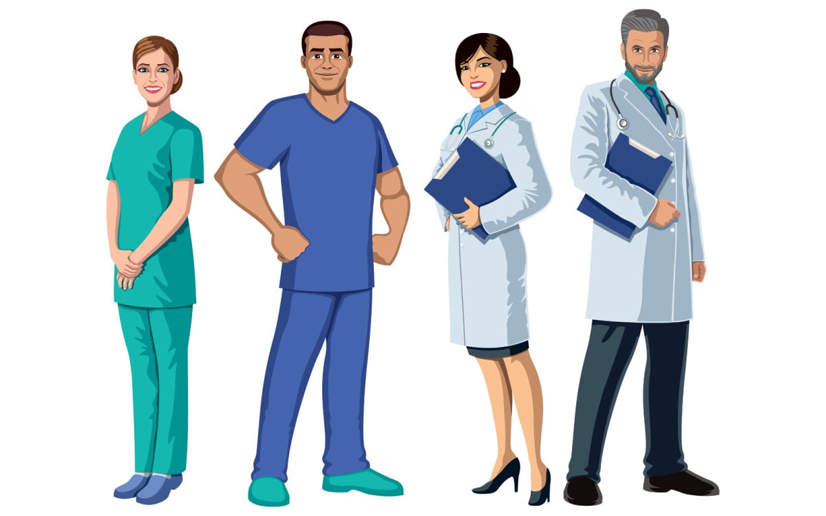 professinal healthcare worker clipart collection