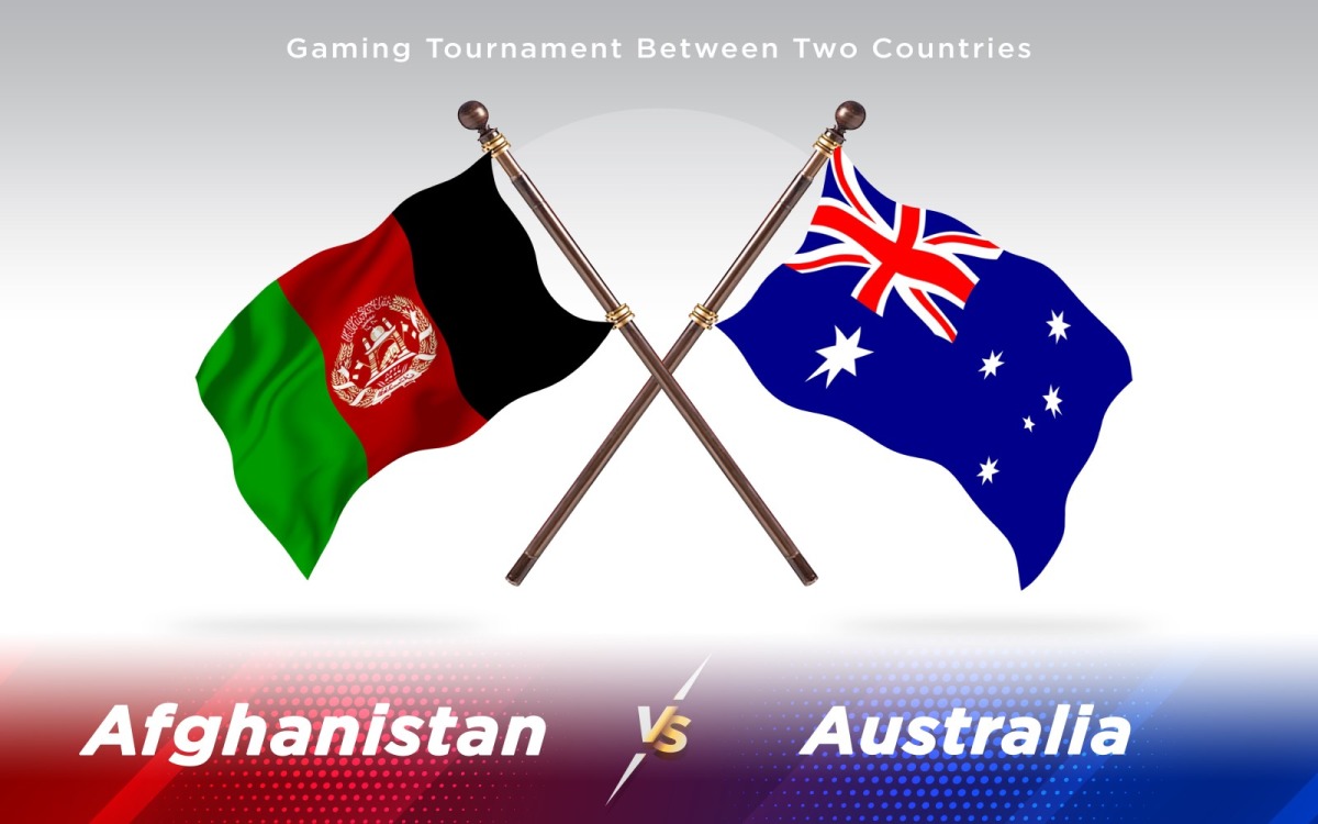 Afghanistan vs Australia Two Countries Flags Background Design