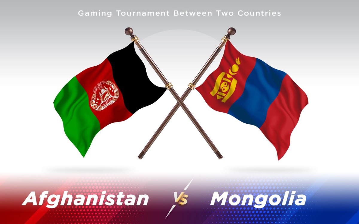 Afghanistan gegen Mongolei Zwei Länder Flaggen - Illustration