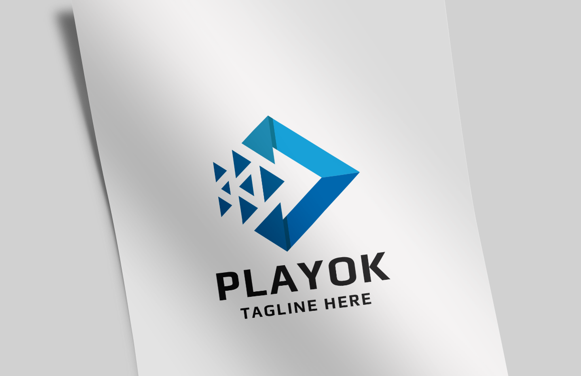 Playok Media Technology Logo Template